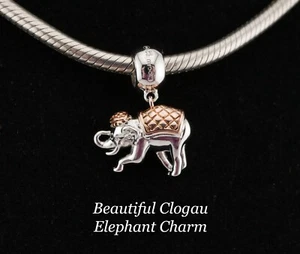 Bellissimo ciondolo Clogau argento e oro rosa 9 ct elefante indiano goccia perline - Foto 1 di 4