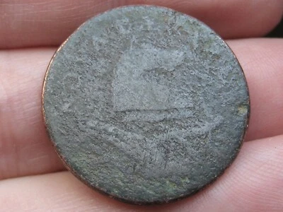 1786-1788 New Jersey Cent- Colonial Copper Coin, Metal Detector Find? - Image 1 of 4