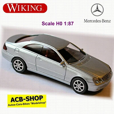Mercedes Benz CLK Coupè 2002-05 C209 Tellursilber Metallico 1:87 Wiking 221 05 - Immagine 1 di 4