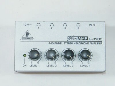 BEHRINGER MICROAMP HA400 AMPLIFIER, 4-CHANNEL STEREO HEADPHONE, GUARANTEED - Image 1 of 4