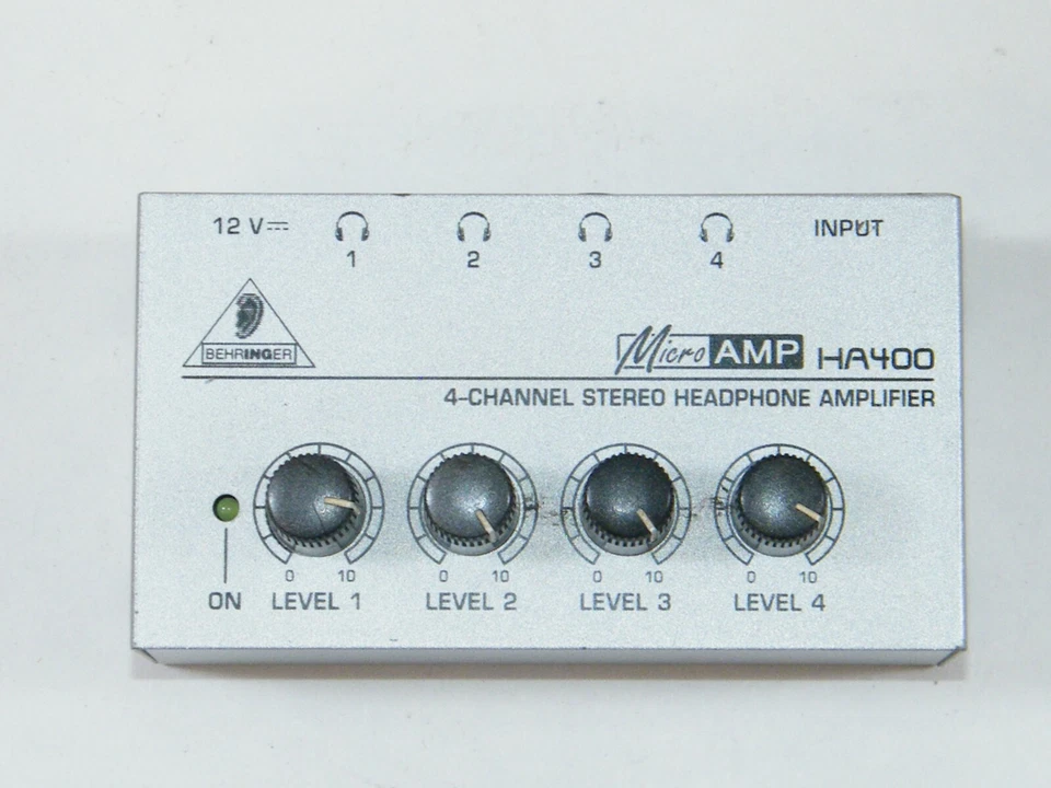 BEHRINGER MICROAMP HA400 AMPLIFIER, 4-CHANNEL STEREO HEADPHONE, GUARANTEED - Image 1 of 4