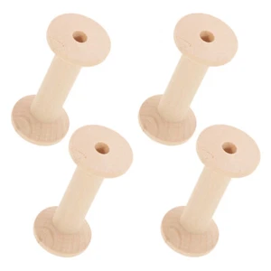 4 PCS Wooden Spool Embroidery Thread Winder Sewing Holder Organizer - Picture 1 of 12