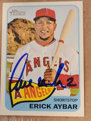 Erick Aybar Sigbed 2014 Topps Heritage - #210  - Image 1 of 2