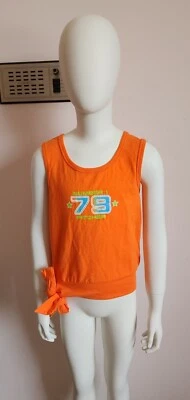 Mary-Kate And Ashley Girls Orange Pitcher Sleeveless Singlet Top Size 8 NOS - Image 1 of 4
