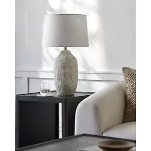 Traditional Accent Table Lamp Beige White Transitional Brown - Picture 1 of 4
