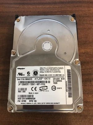 Maxtor Atlas 08W570 3.5" 73GB 10K Ultra320 SCSI Hard Drive - Image 1 of 4