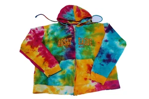 JUGEND MEDIUM TIE DYE HOODIE SWEATSHIRT REISSVERSCHLUSS ASSATEAGUE ISLAND STICKEREI - Bild 1 von 6