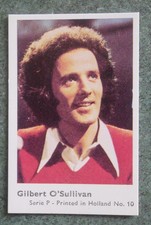 1973 GILBERT O'SULLIVAN ORIGINAL TRADING GUM CARD PRINTED IN HOLLAND NUMBER 10