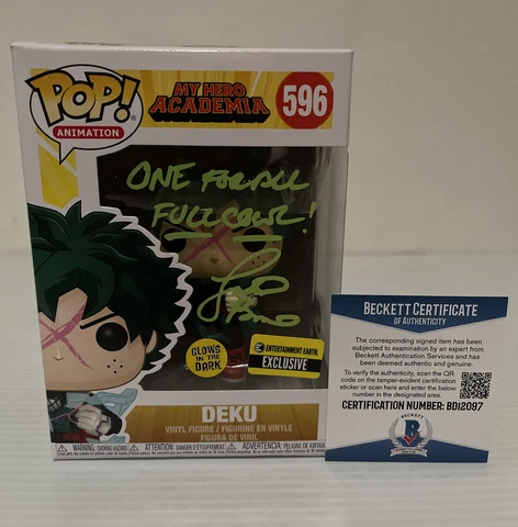 Justin Briner Signed DEKU GITD MY HERO ACADEMIA Exclusive Funko Pop BECKETT 6 Cover
