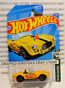 2022 HOT WHEELS YELLOW SHELBY COBRA 427 S/C, RETRO RACERS #9/10, HW #152, VHTF - Picture 1 of 11