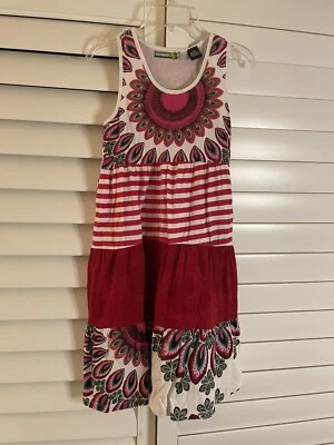 Desigual Girls Colorful Bright Pink/Red Pattern Dress, Size 13/14 - Image 1 of 4