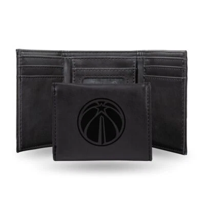 Washington Wizards NBA Laser Engraved Black Trifold Wallet - Image 1 of 4
