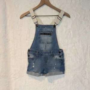 Justice Denim Romper Shorts Shortalls Blue Wash Girls Size 10 - Picture 1 of 6