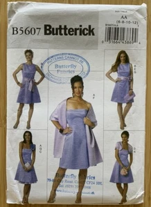 Butterick B5607 Sewing Pattern Easy Bridesmaid Prom Dress Size 6-12 Uncut - Picture 1 of 3