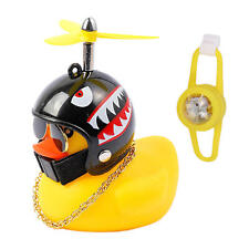 Rubber Yellow Duck Car Ornaments Helmet Duck Shape Bike Handlebar Bell w/ Light