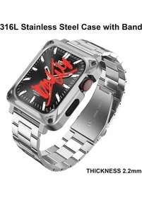 Gelishi Stal nierdzewna Wytrzymały metal Apple Watch Case 45 MM Seria 9 8 7 Ilość2 - Zdjęcie 1 z 24