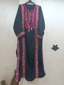 Vintage Embroidered Tatreez Thobe Heritage Palestinian Jordanian Dress Wedding  - Picture 1 of 6