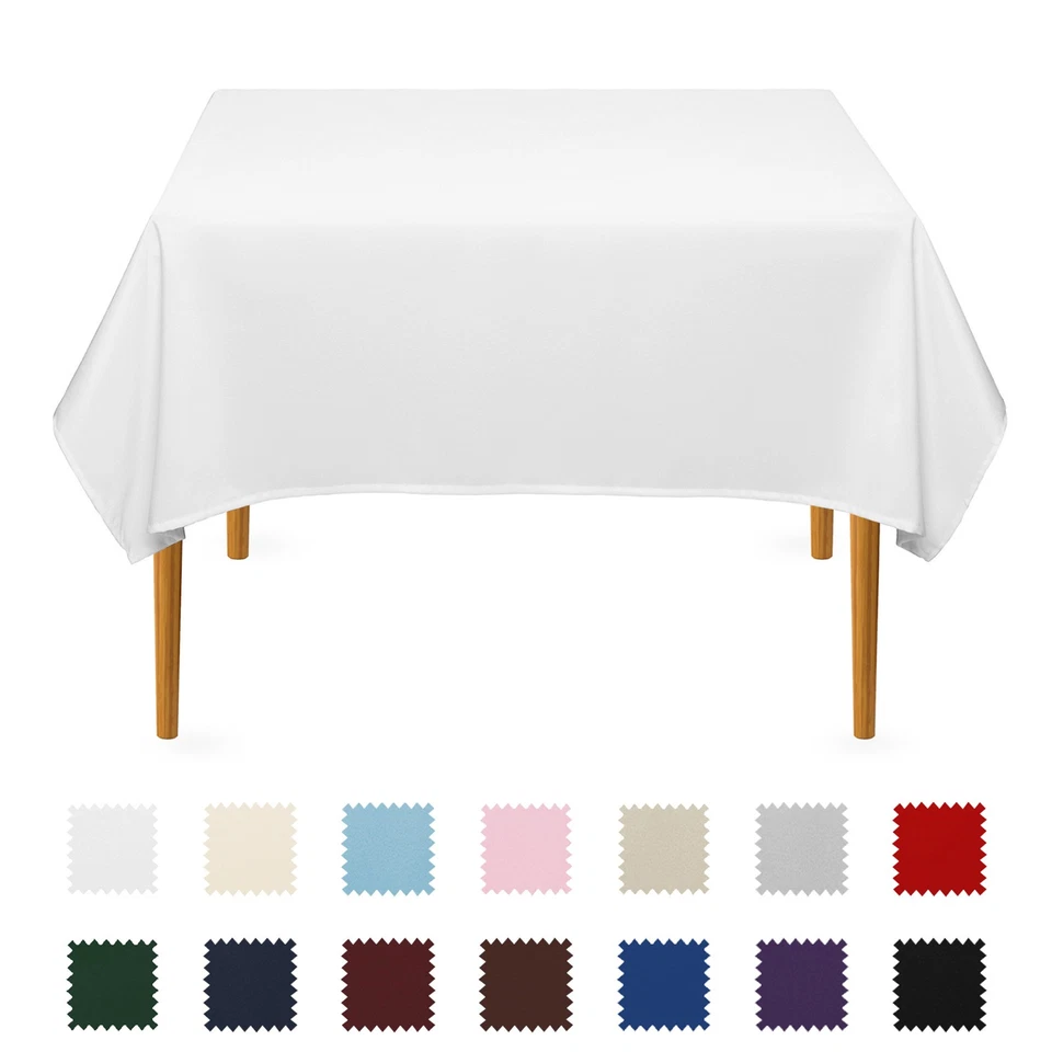 10 Pack Square Wedding Banquet Polyester Fabric Tablecloths (Many Colors) - Image 1 of 1