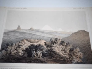 Antq Lithograph U.S.P.R.R. Exp Survey, "Cascade Range with Mt Jefferson, Mt Hood - Picture 1 of 1