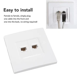 2 Port Cat 6 Ethernet Wall Plate Removable Female To Female Ethernet FY - Afbeelding 1 van 23