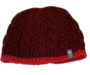 Gorro tejido con cable The North Face banda polar borgoña naranja OS esquí al aire libre - Imagen 1 de 18