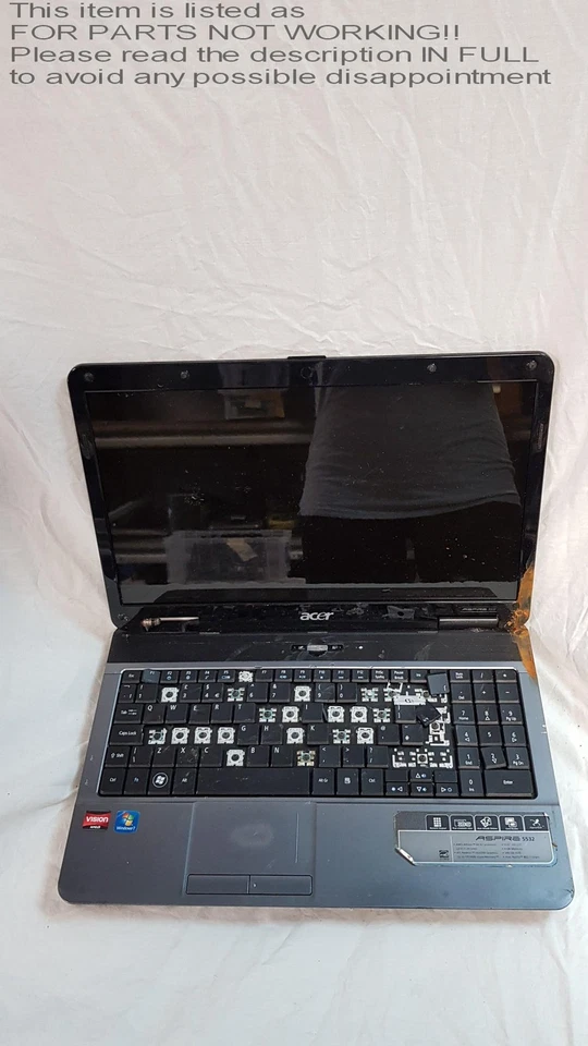 FOR SCRAP!! Acer Aspire 5532 15.6" AMD Vision Laptop FULL SPECS UNKNOWN! - Image 1 of 4