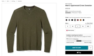 Smartwool Men's Sparwood Crew Sweater - Size Small - New with Tags - Picture 1 of 9