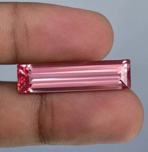 Zafiro Padparadscha natural con forma de baguette 21,20 quilates piedras preciosas sueltas certificadas - Imagen 1 de 12