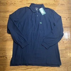NUOVA LL Bean Polo Shirt Uomo Grande Alta Blu Golf Casual Manica Lunga Top Premium - Foto 1 di 7