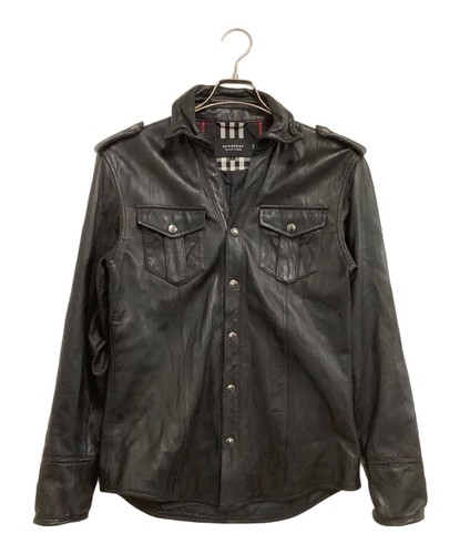 BURBERRY BLACK LABEL Giacca in pelle di agnello nero taglia: M