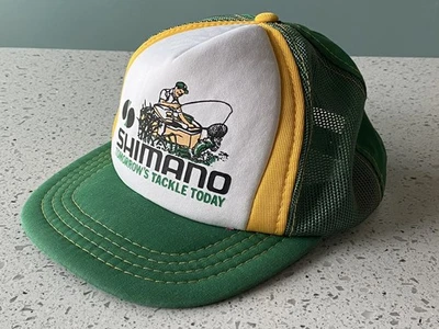 Vintage 1980s Shimano Fishing Tackle Promo Trucker/Baseball Hat/Cap- ORIGINAL - Изображение 1 из 4
