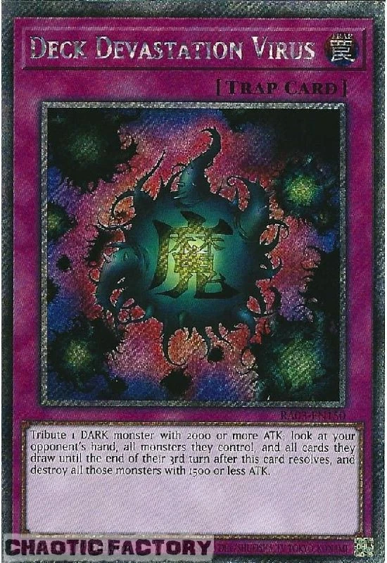 YUGIOH RA03-EN150 Deck Devastation Virus Platinum Secret Rare 1st Edition NM - Image 1 of 1