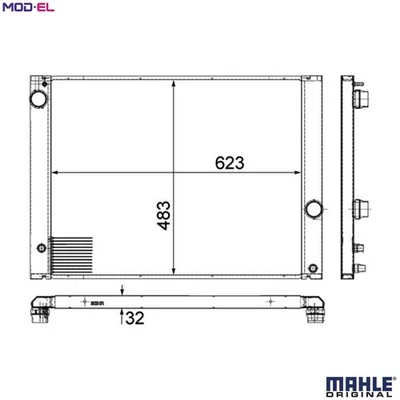RADIATOR ENGINE COOLING CR 1682 000P FOR BMW 7/E65/E66 N52B30A/BF 3.0L 6cyl - Image 1 of 4