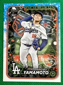 2024 Topps Holiday Holiday #H88 Rookie Yoshinobu Yamamoto (RC) Los Angeles Mint - Picture 1 of 3