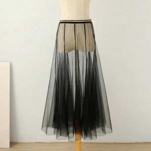 Sottogonna donna tulle coda di pesce maglia pizzo sottogonna elastico in vita trasparente - Foto 1 di 16