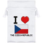 "I Love The Czech Republic" Satynowa torba/torebka ze sznurkiem (SB033580)