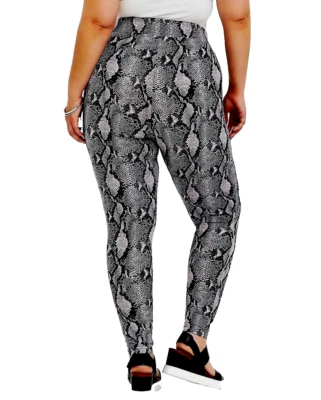 Legging TORRID ( 4X ) Premium Comprimento Total Pele de Cobra Estampa de Animal Malva Rosa - Imagem 1 de 2