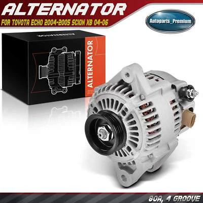 Alternador nuevo para Scion xB 2004-2006 Toyota Echo 2004-2005 80A 12V CW 4 ranuras Foto 1 de 4