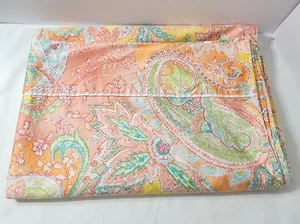 LRL RALPH LAUREN Jamaika Paisley Baumwollsatin DOPPEL FLACHES LAKEN Koralle Rosa Aqua - Bild 1 von 7
