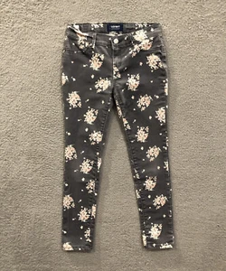 old navy jeggings Girls 10 Gray Floral Print Rockstar - Picture 1 of 14