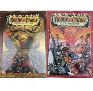 Warhammer Realm of Chaos Slaves to Darkness & Lost And The Damned Przedruki w Wielkiej Brytanii - Zdjęcie 1 z 3