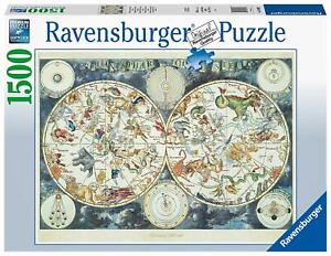 Ravensburger Puzzle 1500 pz Mappa del Mondo degli Animali Fantastici 160037