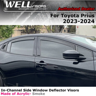 Viseras WELL para Toyota Prius Prime 2023-2024 Viseras de ventana Deflectores en canal Foto 1 de 4