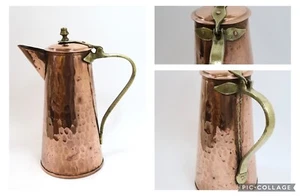 Antique Arts And Crafts Copper  & Brass Lidded Jug Tall Large 15” Almost 2kg - Picture 1 of 12