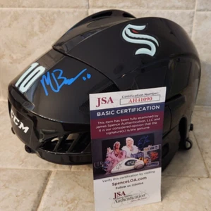 Matty Beniers Signed Full-Size Hockey Helmet w/ JSA COA Seattle Kraken Matt - Imagen 1 de 11