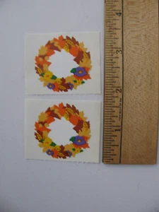 Mrs. Grossman's Stickers FALL WREATH 2 Mods Each Mod 2" X 1 5/8" NOS - Picture 1 of 2