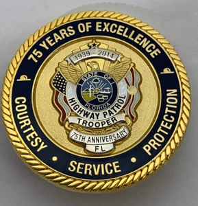 Florida Highway Patrol 75th Anniversary 1939-2014 Challenge Coin Police - Bild 1 von 4