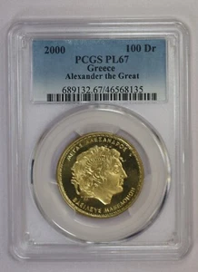 GREECE 100 DRACHMA "ALEXANDER THE GREAT" 2000 PROOF LIKE - PCGS PL67 - Picture 1 of 2