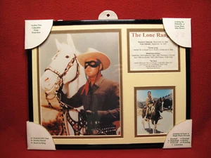 LONE RANGER PHOTO PRINT WITH TONTO & SILVER, A TV COWBOY & A DESCRIPTION OF SHOW - Picture 1 of 10