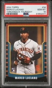 2024 Topps Throwback Thursday #34 Marco Luciano Giants RC PSA 10 POP 2 - Picture 1 of 2